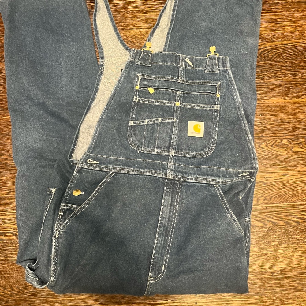 Carhartt Men's Black Denim Overalls